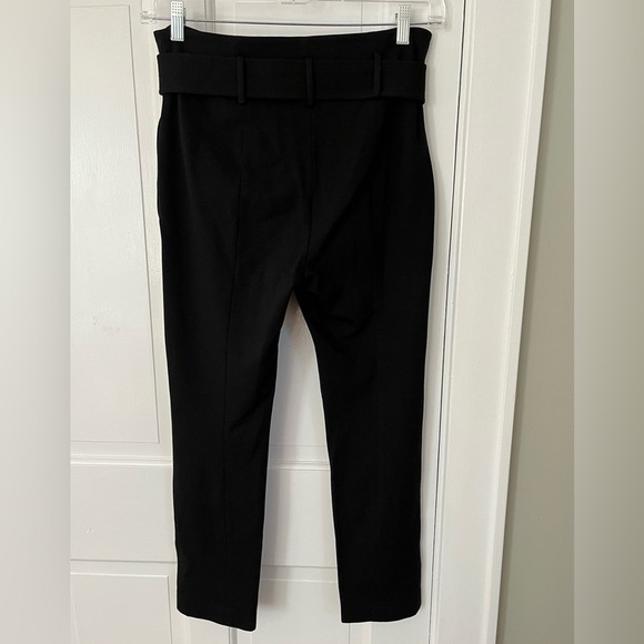 Theory Black Cigarette Camogie High Rise Belted Pants Size 6 Chic Elegant - Picture 6 of 12